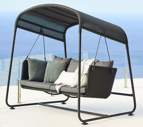 Thermo-lacquered steel garden swing seat - CAVE : 8557 - Cane-line A/S - self-supporting
