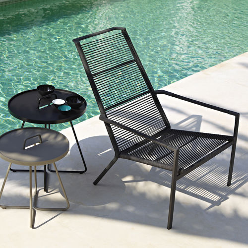 Contemporary armchair - EDGE - Cane-line A/S - synthetic fiber / aluminum / high-back