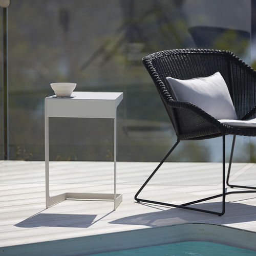 Contemporary side table - TIME OUT : 5025 - Cane-line A/S - aluminum / rectangular / home