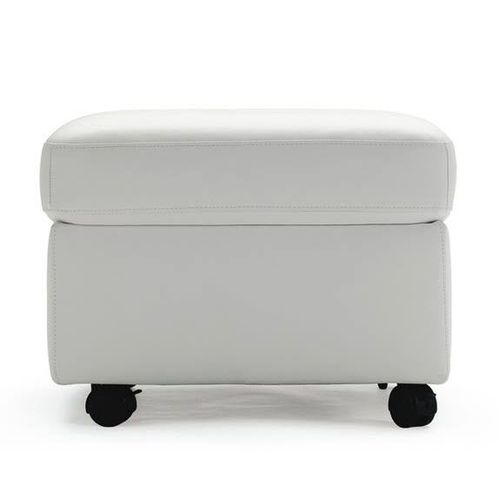 Contemporary footrest - MODERN L - Ekornes - leather / on casters