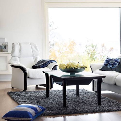 Traditional armchair - ELDORADO - Ekornes - leather / fabric / wooden
