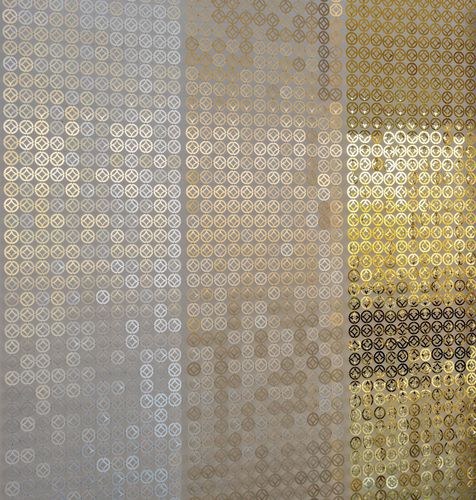 Pleated curtain - BUBBLE ARABIC - LE LABO DESIGN - geometric / aluminium / stainless steel