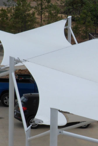 Metal frame tensile structure - BLHI - Fabric Architecture - for carport / with glass fiber cone / for parking lot