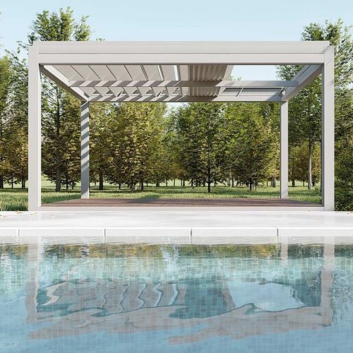 Sun shade louvers pergola - SPRECH S.r.l. - self-supporting / wall-mounted / aluminium