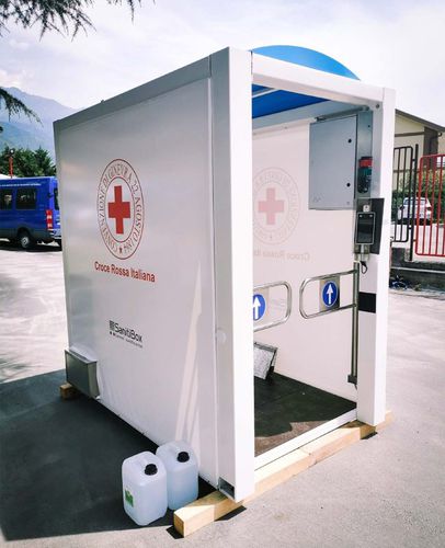 Steel sanitation tunnel - SanitiBox - SPRECH S.r.l. - PVC / sanitary / for public space