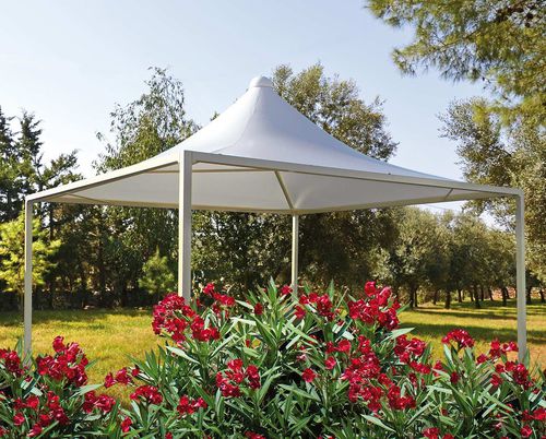 Galvanised steel gazebo - Airone Minimax - SPRECH S.r.l. - fire-rated fabric / fabric roof / PVC roof
