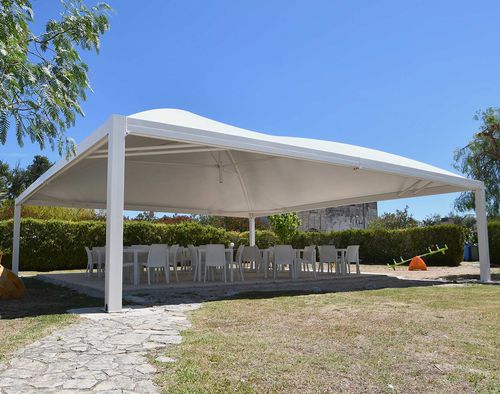 Galvanised steel gazebo - Cicogna Max - SPRECH S.r.l. - fire-rated fabric / fabric roof / PVC roof