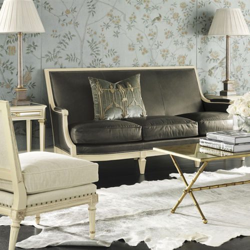 Traditional wallpaper - CHATSWORTH - DE GOURNAY - floral / chinoiserie / fabric look