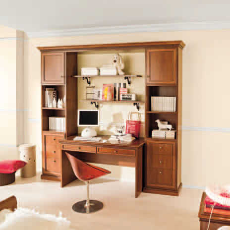 Contemporary desk - OPERA RAGAZZI-01 - Corazzin Group - Contract & hotel - wooden / with shelf / panel end