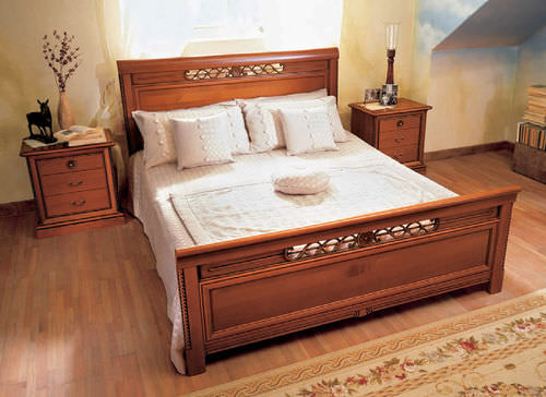 Double bed - PONTE DI RIALTO-02 - Corazzin Group - Contract & hotel - traditional / with headboard / walnut