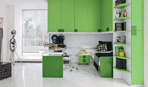 Green children's bedroom furniture set - 03 - Marka Industria Mobili - boy's