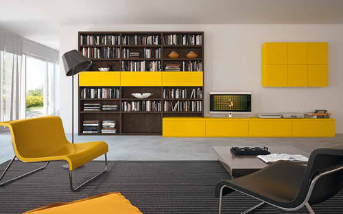 Contemporary TV wall unit - COMPOSITION 15 - Marka Industria Mobili - wooden / lacquered wood