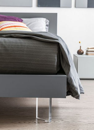 Double bed - ROBIN  - Mobilstella - contemporary / with headboard / upholstered