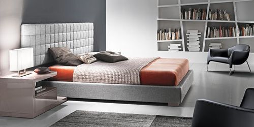 Double bed - TURCA "A"  - Mobilstella - contemporary / with headboard / upholstered