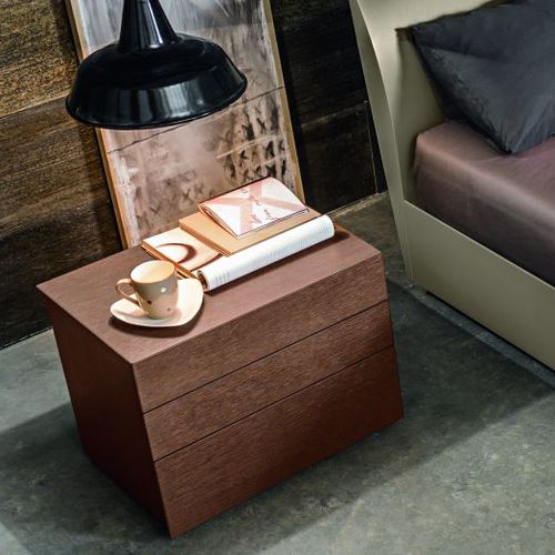Contemporary bedside table - HALIFAX - Morassutti Arredamenti - oak / rectangular / with drawer