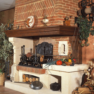 Wood-burning fireplace - ARDÉCHOISE - CHEMINEES ET CUISINES JEAN MAGNAN - gas / built-in / wall