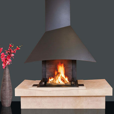 Wood-burning fireplace - MIRAGE  - CHEMINEES ET CUISINES JEAN MAGNAN - gas / free-standing / wall