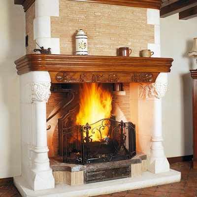 Wood-burning fireplace - LA TANCARVILLE   - CHEMINEES ET CUISINES JEAN MAGNAN - gas / built-in / wall