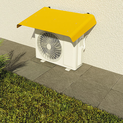 Galvanised steel air conditioner cover - CHEMINEES POUJOULAT - gray / green