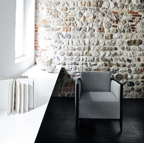 Contemporary armchair - WAVES : 201 - TEKHNE S.r.l. - fabric