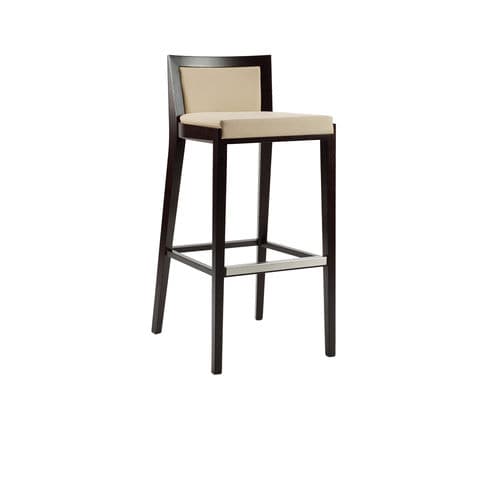 Contemporary bar chair - WAVES : 208 - TEKHNE S.r.l. - indoor / fabric / wooden base
