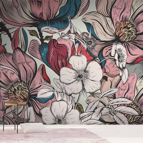 Contemporary wallpaper - FLORALY FY0687 - LGD01 décor mural sur mesure - nature pattern / floral / panoramic