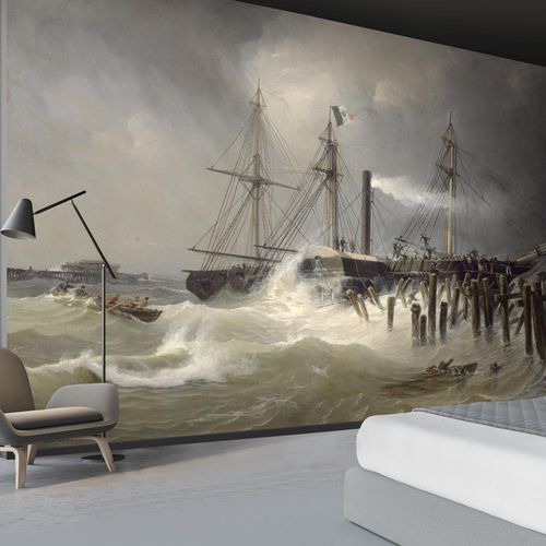 Traditional wallpaper - LE VÉLOCE - LGD01 décor mural sur mesure - wave pattern / scenic / fabric look