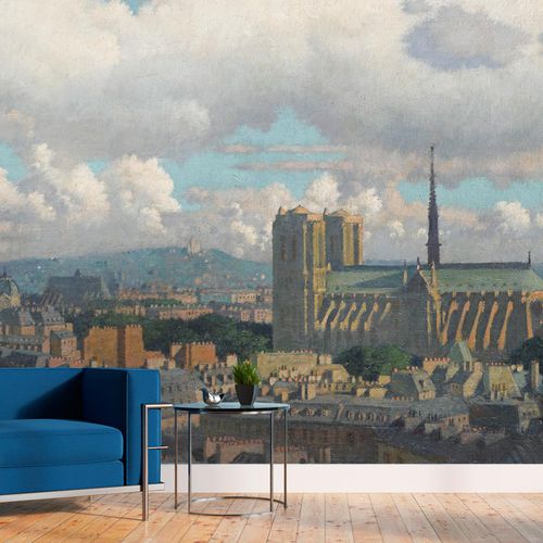 Traditional wallpaper - NOTRE-DAME - LGD01 décor mural sur mesure - urban motif / fabric look / customizable color