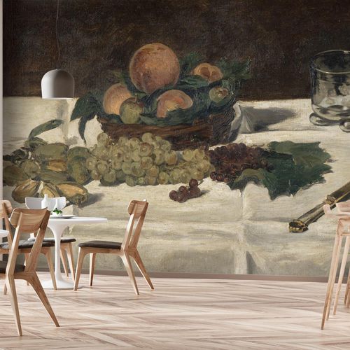 Traditional wallpaper - FRUITS SUR UNE TABLE - LGD01 décor mural sur mesure - patterned / fabric look / customizable color