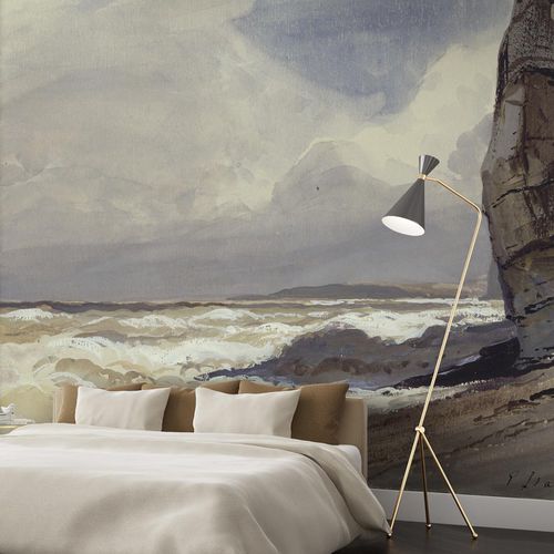 Traditional wallpaper - LES FALAISES D’ETRETAT - LGD01 décor mural sur mesure - nature pattern / fabric look / customizable color