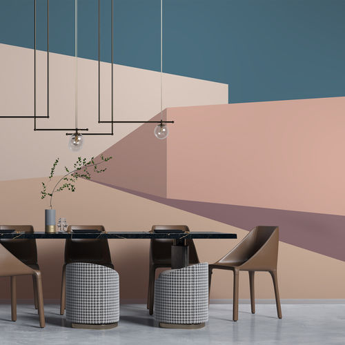 Contemporary wallpaper - VOLUM - LGD01 décor mural sur mesure - panoramic / geometric pattern / urban motif