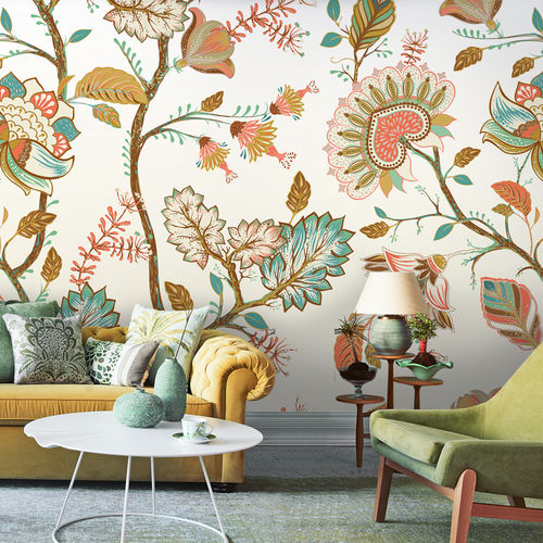 Contemporary wallpaper - BATIK BK1108 - LGD01 décor mural sur mesure - floral / panoramic / non-woven