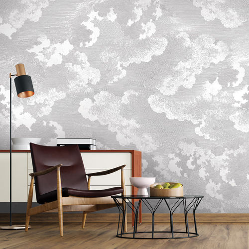 Contemporary wallpaper - NUBULIS NB1062 - LGD01 décor mural sur mesure - nature pattern / panoramic / gray