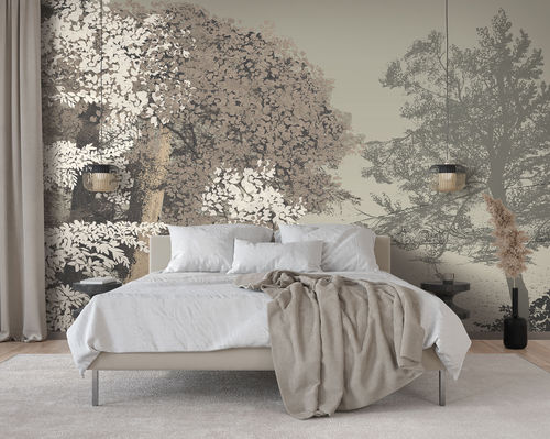 Scandinavian style wallpaper - LISIERE - LGD01 décor mural sur mesure - nature pattern / panoramic / customizable