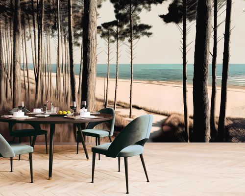 Nautical wallpaper - LANDES - LGD01 décor mural sur mesure - nonwoven fabric / polyester / nature pattern