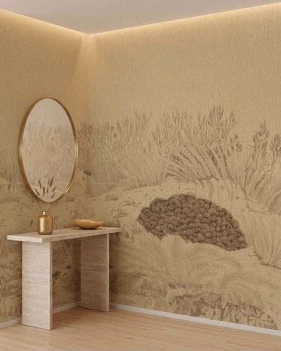 Contemporary wallpaper - BRUYAGE doré - LGD01 décor mural sur mesure - polyester / scenic / customizable