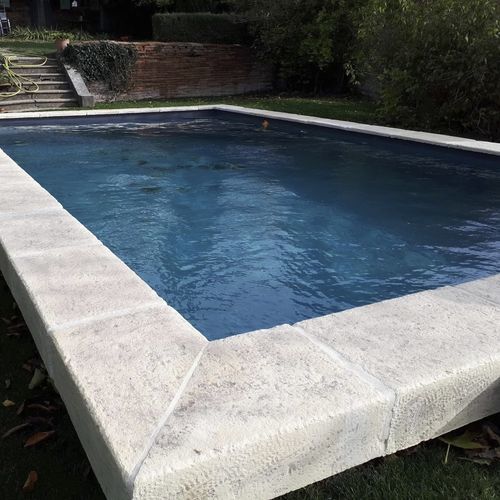 Natural stone swimming pool coping - L – BOURGEOISE - ROUVIERE - corner