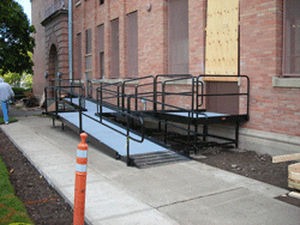 Concrete access ramp - Handi-Ramp - handicapped / modular