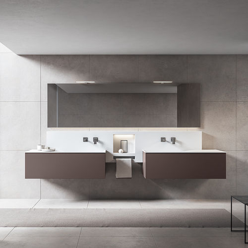 Double washbasin cabinet - XFLY - BMT Bagni - wall-hung / wooden / contemporary
