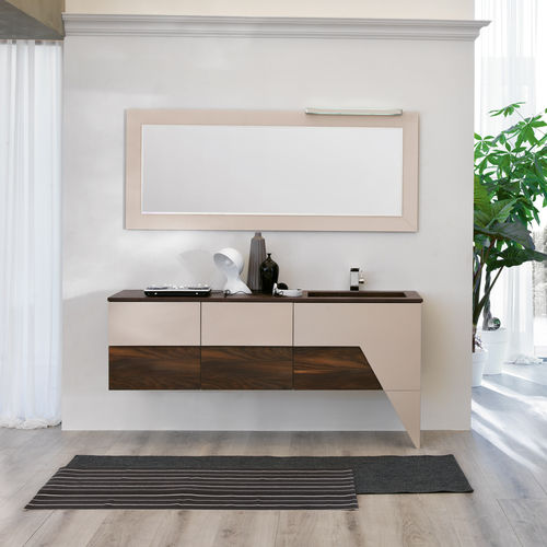 Double washbasin cabinet - TEKNO - BMT Bagni - wall-hung / wooden / contemporary