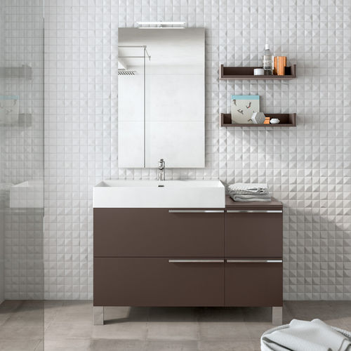 Double washbasin cabinet - MERCURY - BMT Bagni - free-standing / wooden / contemporary