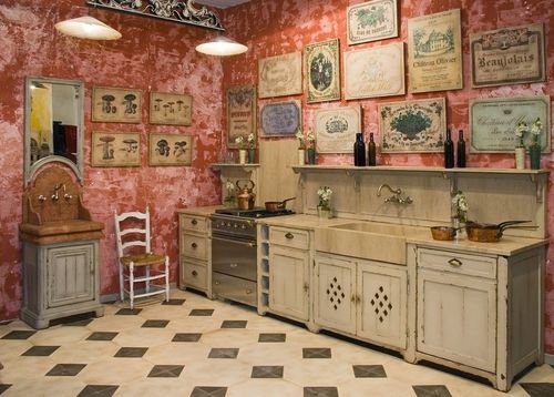 Traditional kitchen - MÈRE MICHEL - PROVENCE & FILS - solid wood / wooden / with handle