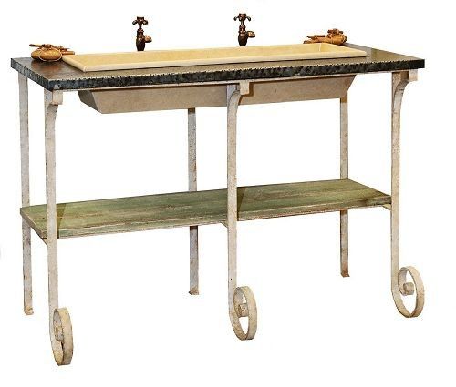 Wall-hung washbasin cabinet - AUGE - PROVENCE & FILS - ceramic / traditional