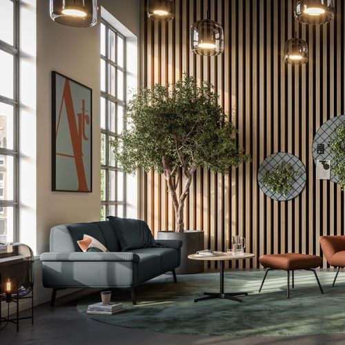 Minimal sofa - SALO - ASSMANN BÜROMÖBEL GMBH & CO. KG - metal / with armrests / upholstered