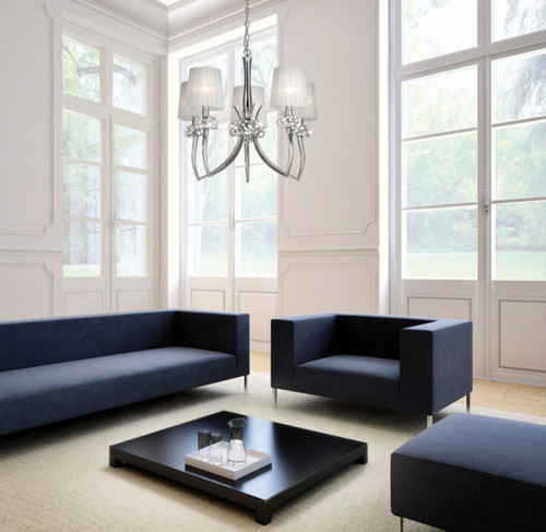 Contemporary chandelier - LOEWE - Mantra - crystal / metal / 5 light