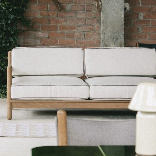 Contemporary sofa - BRAVA  - calma - for indoor use / fabric / iroko