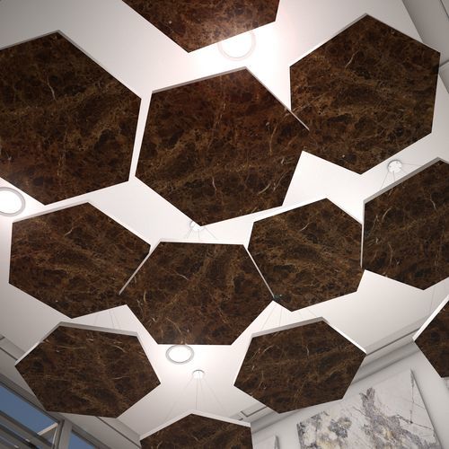 Ceiling acoustic panel - ViCloud Hexagon VMT - Vicoustic - Innovative Acoustic Solutions - PET / smooth / fabric look