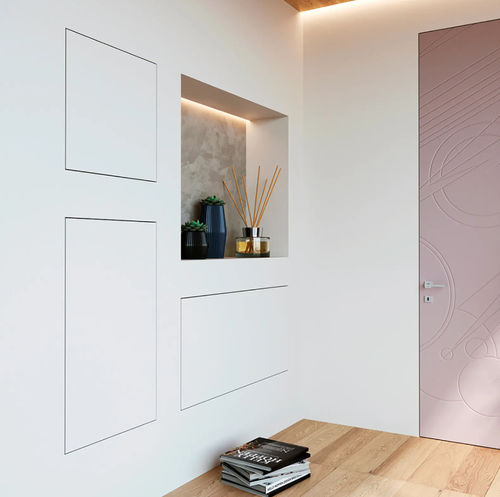 Aluminum wall niche - Push-pull - Bertolotto Porte - rectangular / indoor