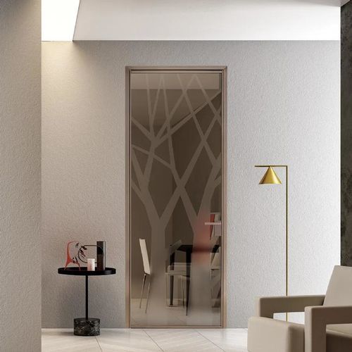 Interior door - MINI TALL GLASS BRONZE - Bertolotto Porte - aluminum / tempered glass / glass