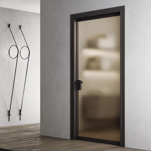 Interior door - LIGHT UNIK - Bertolotto Porte - glass / aluminium / tempered glass